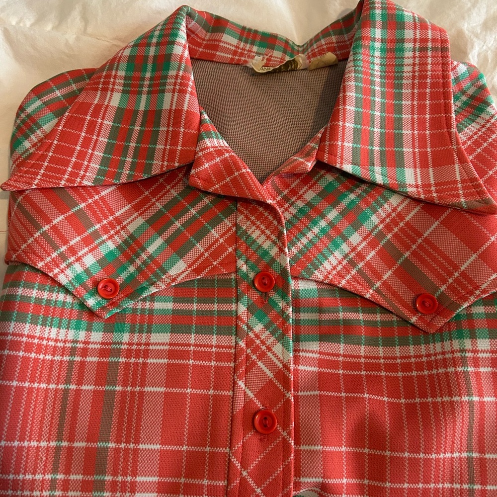 Lane Bryant orange and green plaid jacket